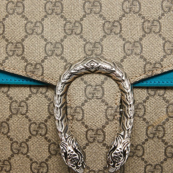 GUCCI Beige/Blue GG Supreme Canvas and Suede Small Dionysus Shoulder Bag - Picture 5 of 8